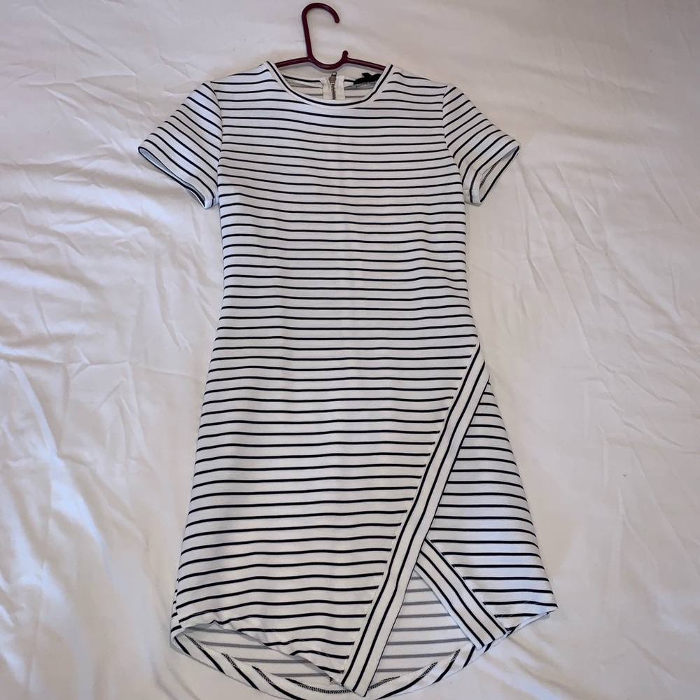 Navy Blue and White Stripe Dress